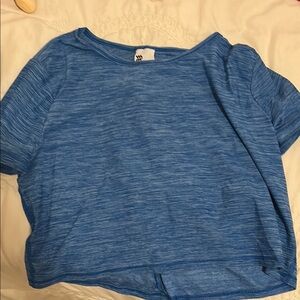 Blue Short Sleeve Top Cropped